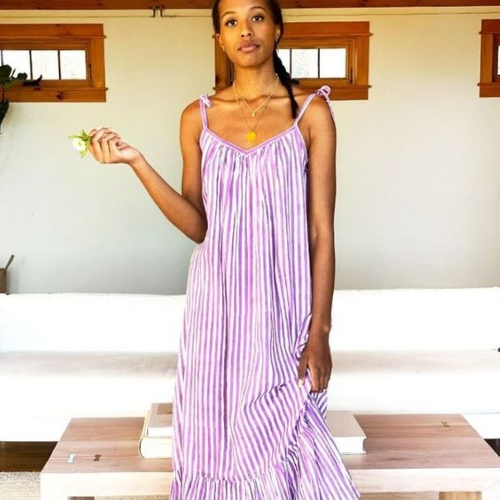 Emerson Fry Purple and White Striped Dress: Size XS/S